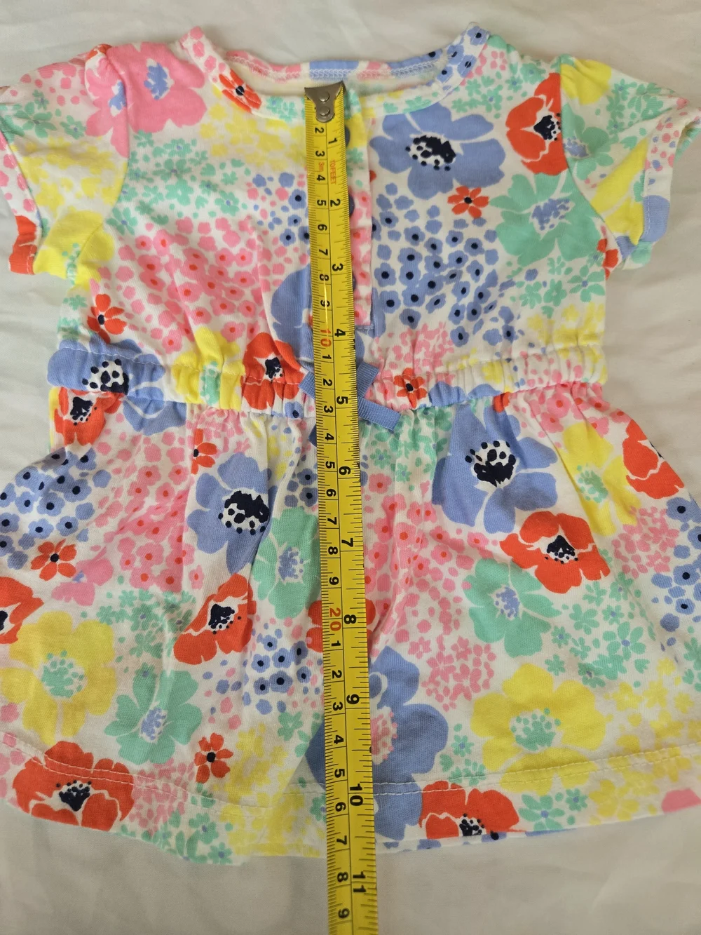 Carter's Floral Multicolor Short Sleeve Dress - Pink, Blue, Yellow, Green, Coral